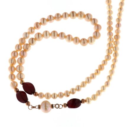 26929 910026929021 M134L COLLANA PERLE AGATA ROSSA