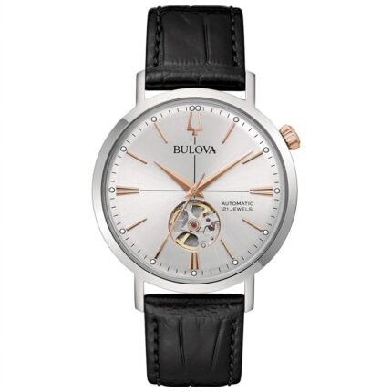 27971 910027971022 98A289 AEROJET UOMO AUTOMATICO ACC PELLE SILVER