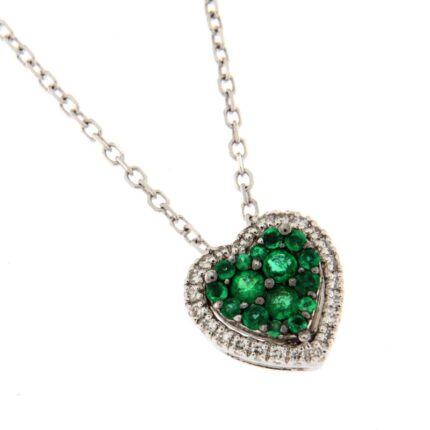28364 910028364022 GCX1669ASM GIROCOLLO CUORE BRILL.E SMERALDI