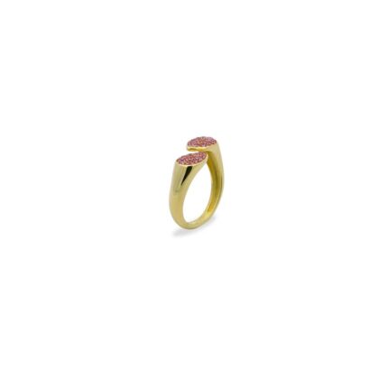 29162 910029162023 ANZ-014 M4 AU ANELLO CONTRARIE' ZIRCONI DORATO